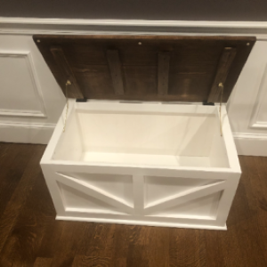 storage bench with top open